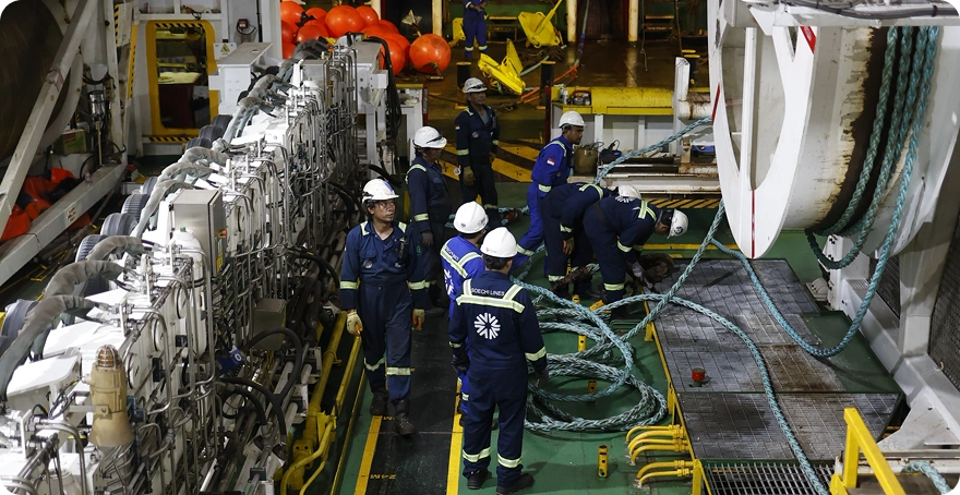 Industrial workers with safety equipment